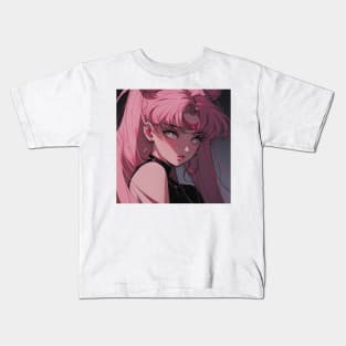 Pink haired anime cutie Kids T-Shirt